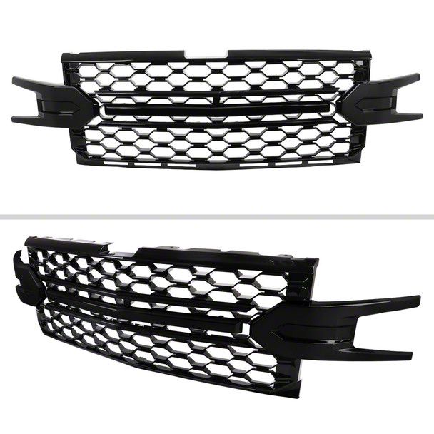 JX Gloss Black Upper Grille For 2016-2019 Chevy Silverado 1500 – Direct Replacement