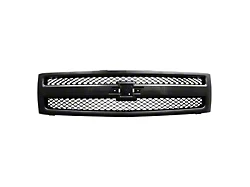 Upper Replacement Grille; Textured Black (07-13 Silverado 1500 WT)