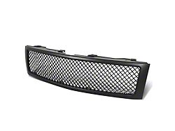 Upper Squared Mesh Grille; Matte Black (07-13 Silverado 1500)