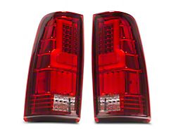 V2 LED Tail Lights; Chrome Housing; Red Lens (99-06 Silverado 1500 Fleetside)