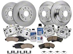 Vented 6-Lug Brake Rotor, Pad, Caliper, Brake Fluid and Cleaner Kit; Front and Rear (07-13 Silverado 1500 w/ Rear Disc Brakes)