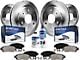 Vented 6-Lug Brake Rotor, Pad, Brake Fluid and Cleaner Kit; Front and Rear (99-06 Silverado 1500 w/ Single Piston Rear Calipers)