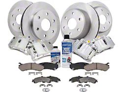 Vented 6-Lug Brake Rotor, Pad, Caliper, Brake Fluid and Cleaner Kit; Front and Rear (01-06 Silverado 1500 w/ Dual Piston Rear Calipers)