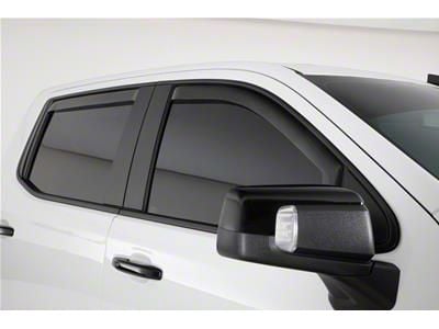 Ventgard Snap Window Deflectors; Smoked; Carbon Fiber Look (19-24 Silverado 1500 Crew Cab)