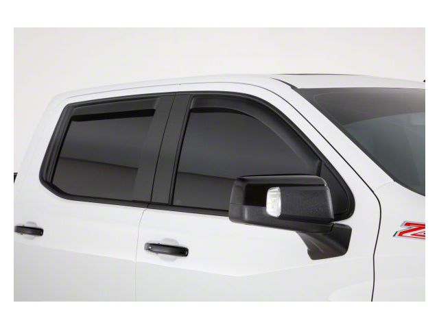 Ventguard Window Deflectors; Front and Rear; Smoked (19-24 Silverado 1500 Crew Cab)