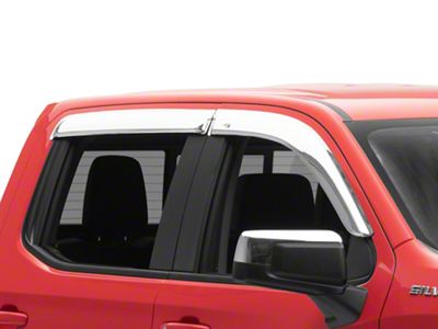 Ventvisor Window Deflectors; Front and Rear; Chrome (19-25 Silverado 1500 Crew Cab)
