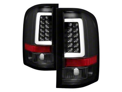 Version 3 Light Bar LED Tail Lights; Black Housing; Clear Lens (07-13 Silverado 1500)