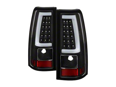 Version 3 Light Bar LED Tail Lights; Black Housing; Clear Lens (03-06 Silverado 1500 Fleetside)