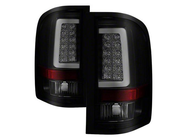 Version 3 Light Bar LED Tail Lights; Black Housing; Smoked Lens (07-13 Silverado 1500)