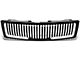 Vertical Style Upper Replacement Grille with LED DRL Light; Black (07-13 Silverado 1500)