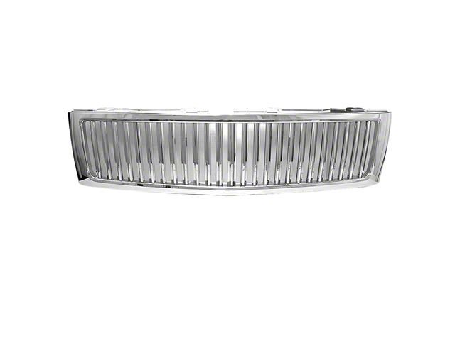 Vertical Upper Replacement Grille; Chrome (07-13 Silverado 1500)