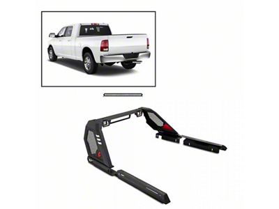 Vigor Roll Bar with 40-Inch LED Light Bar; Black (07-25 Silverado 1500)