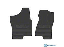 Vintage Rubber Style Front Floor Mats with Z71 Logo; Dark Gold (99-00 Silverado 1500)