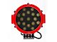 Warrior Roll Bar with 7-Inch Red Round LED Lights; Black (01-24 Silverado 1500)