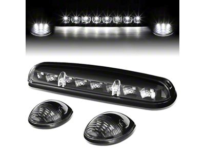 White LED Cab Lights; Black (02-06 Silverado 1500)