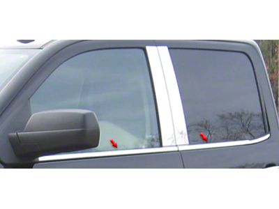 Window Sill Trim Set; Stainless Steel (14-18 Silverado 1500 Double Cab)
