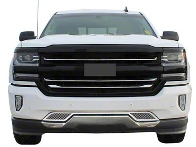Wire Mesh Lower Bumper Grille Overlay; Polished (16-18 Silverado 1500 w/o Tow Hooks)