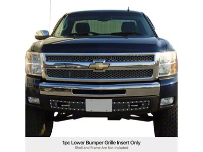 Wire Mesh Rivet Style Lower Bumper Grille Overlay; Black (07-13 Silverado 1500)