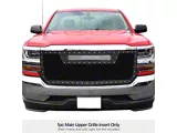 Wire Mesh Rivet Style Upper Replacement Grille with LED Lights; Black (16-18 Silverado 1500)