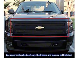 Wire Mesh Upper Grille Overlay; Black (07-13 Silverado 1500)