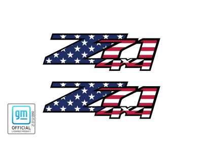 Z71 4x4 Decal; American Flag Regular (07-13 Silverado 1500)