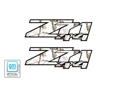 Z71 4x4 Decal; Camo Realtree APS Snow (07-13 Silverado 1500)