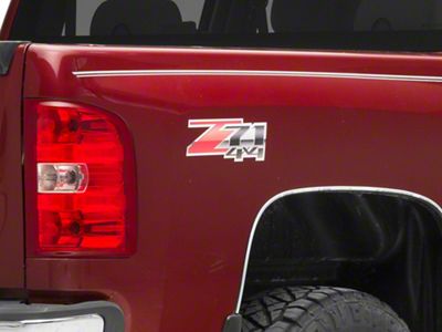 Z71 4x4 Decal; Red/Black/Gray (07-13 Silverado 1500)