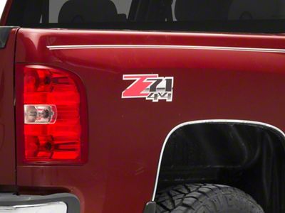 Z71 4x4 Decal; Red/Black/Gray (07-13 Silverado 1500)