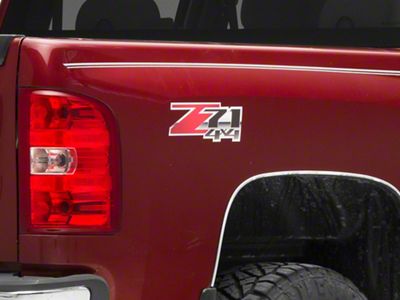 Z71 4x4 Decal; Red Carbon Fiber/Black/Gray (07-13 Silverado 1500)