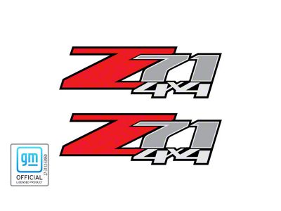 Z71 4x4 Decal; Red/Black/Gray (07-13 Silverado 1500)