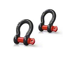 1/2-Inch D-Ring Shackles; 2-Pack