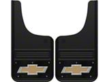 12-Inch x 23-Inch Mud Flaps with Gold Bowtie Logo; Front or Rear (Universal; Some Adaptation May Be Required)