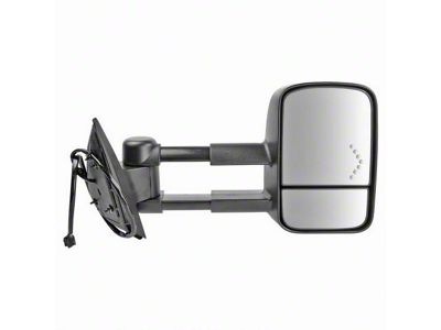 180 Degree Swing Powered Heated Manual Folding Towing Mirror; Passenger Side (07-14 Silverado 2500 HD)