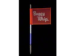 2-Foot RWB LED Whip with 10-Inch x 12-Inch Red Buggy Whip Flag; Threaded Base (Universal; Some Adaptation May Be Required)