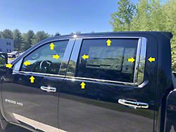 20-Piece Window Trim Package; Stainless Steel (20-25 Silverado 2500 HD Crew Cab)