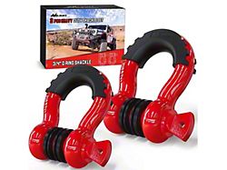 3/4 inch D-Ring Shackles; Red