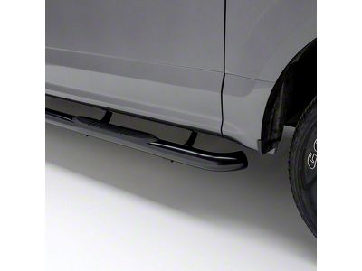 3-Inch Round Side Step Bars; Black (20-24 Silverado 2500 HD Double Cab)