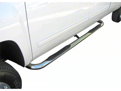 3-Inch Round Side Step Bars; Stainless Steel (20-25 Silverado 2500 HD Crew Cab)