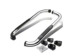 3-Inch Round Side Step Bars; Stainless Steel (01-19 Silverado 2500 HD Regular Cab)