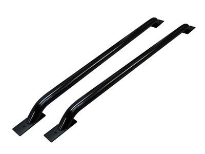 41-Inch Truck Bed Rails with Base Plates; Black (Universal; Some Adaptation May Be Required)