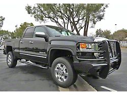 4X Series 4-Inch Oval Side Step Bars; Rocker Mount; Black (07-19 Silverado 2500 HD Extended/Double Cab)