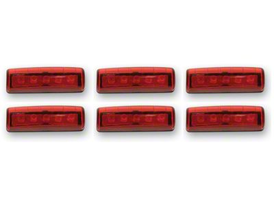 5-Diode Single Row LED Light Kit; Red; 6-Pack (Universal; Some Adaptation May Be Required)