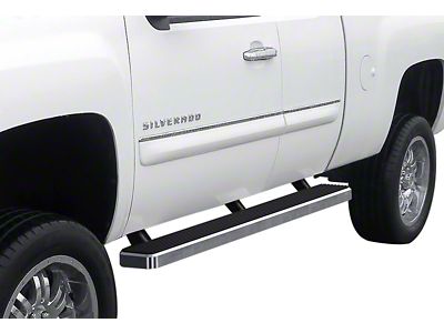 5-Inch iStep Running Boards; Hairline Silver (07-14 Silverado 2500 HD Extended Cab)
