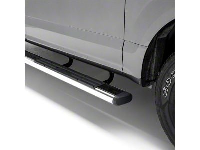6-Inch Oval Side Step Bars; Polished Stainless (07-19 6.6L Duramax Silverado 2500 HD Crew Cab)
