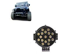 7-Inch Black Round LED Light Kit; Spot/Flood Combo Beam (Universal; Some Adaptation May Be Required)