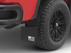 REK-mesh X Merica Universal Offset Standard 12-Inch Wide Mud Flaps with White Logo; Front or Rear (Universal; Some Adaptation May Be Required)