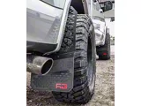 REK-mesh Universal Offset Standard 8-Inch Wide Mud Flaps with Red Logo; Front or Rear (Universal; Some Adaptation May Be Required)