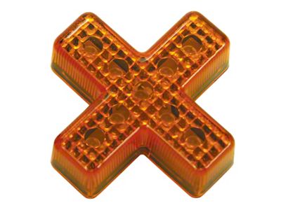 9-Diode LED X-Shaped Lights; Amber (Universal; Some Adaptation May Be Required)
