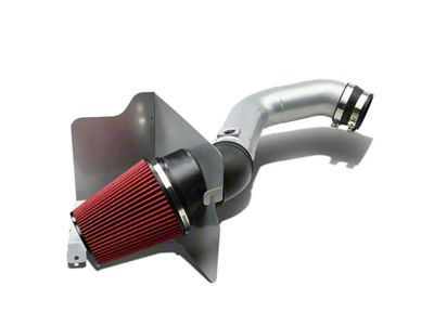 Aluminum Cold Air Intake with Red Filter and Heat Shield; Silver (04.5-05 6.6L Duramax Silverado 2500 HD)