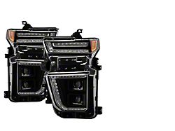 APEX Series High-Power LED Module Headlights; Black Housing; Clear Lens (20-23 Silverado 2500 HD w/ Factory Halogen Headlights)